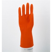 Factory Supply orange Dip Flock Lined Cleaning Latex Household Glove