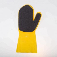 black scouring pad with sponge hand washing cleaning glove