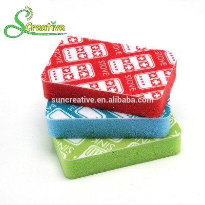 Needle punched foam scrubber nonwoven fabric cleaning foam sponge