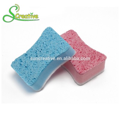 Foam nylon scouring pad cleaning cellulose scrub sponge